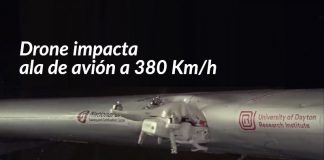 Resultado de pruebas de impacto de un dron con ala de avión