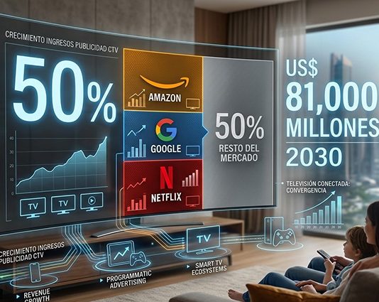 Amazon, Netflix y Google capturarán la mitad del mercado publicitario de CTV de US$ 81.000 millones para 2030