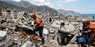 Drones, perros y cámaras térmicas: así se buscó a los sobrevivientes bajo los escombros
