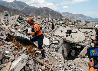 Drones, perros y cámaras térmicas: así se buscó a los sobrevivientes bajo los escombros
