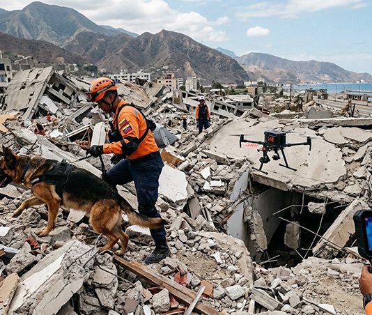 Drones, perros y cámaras térmicas: así se buscó a los sobrevivientes bajo los escombros